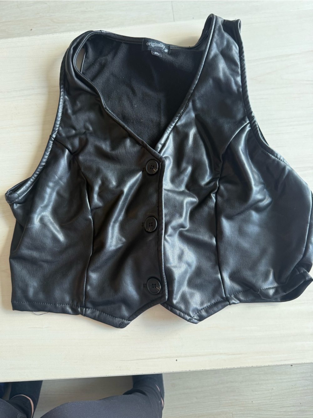 Women’s Faux Leather Top